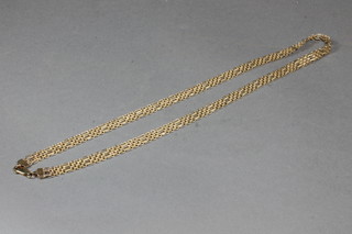 A modern 9ct gold flat link chain 33.7g
