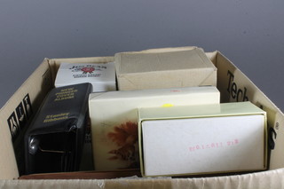 A box containing albums of world stamps