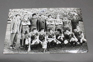 A signed black and white photograph, the reverse marked  Douglas Houghton from Dynamo Moscow 6" x 9.5"