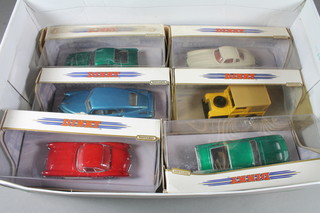 6 Matchbox Dinky boxed model cars including a 1967 Ford  Mustang Fast Back, DY16, a 1948 Tucker Torpedo, DY-11B, a  1949 Land Rover - AA Livery, DY9-B, a 1955 Mercedes Benz  300SL Gullwing, DY12, a 1956 Chevrolet Corvette DY023/A  and 2 1967 Ford Mustang Fastback DY16