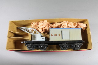 A Hornby "O" gauge breakdown van and crane No.RS657 in  light grey LMS livery, boxed, 12"l