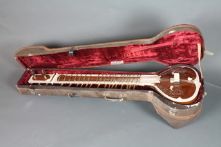 A mid 20th Century Southern Indian Sitar, cased