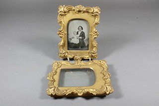 A early black and white photograph contained in a gilt plaster  frame and a matching frame 6" x 4.5"