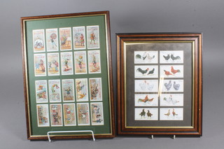 A set of 20 reproduction Taddy's cigarette cards- Clowns, framed 13" x 10" together with 10 John Player cigarette cards - Poultry