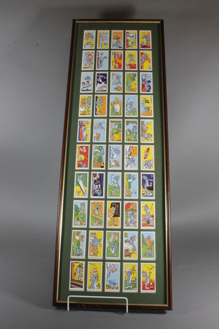 A set of Andy Pandy and Tom & Jerry cigarette cards, framed