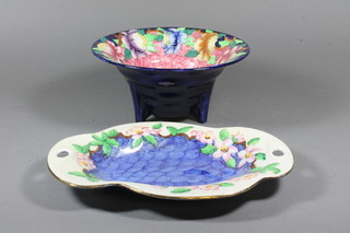 A Malingware circular twin handled dish 11.5" and a do. circular pottery bowl with floral decoration 6505P 9"
