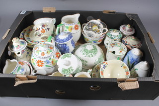 6 various Masons preserve jars and covers and other Masons teaware