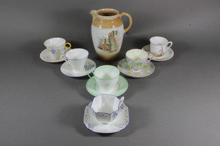 A Shelley Old England pattern jug 8" together with 7 Shelley  Sweet William pattern cups, saucers and matching plate and 6   others