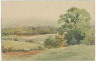 Lesley Robert Baxter, early 20th Century British School, watercolour on paper, rural downland landscape, signed 5.5"h x  8.75"w