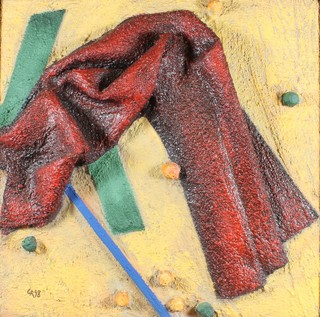 Albert Carrier Roca, French contemporary, b.1940, bass relief, "Trace 6", monogrammed and dated '98, 15.5"h x 15.5"w