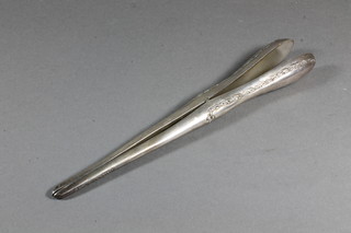 A pair of Edwardian silver glove stretchers, Chester 1908