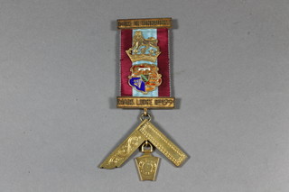 A Masonic silver gilt and enamel Mark Master Masons Past  Masters jewel Lodge No.199