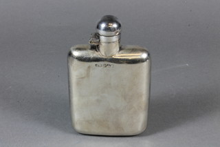 A silver hip flask by James Dixon, Sheffield, marks rubbed, 3  ozs