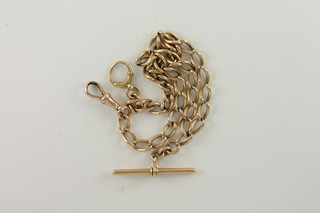 A gold double Albert curb link watch chain 40.6 grams