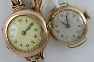 2 lady's wristwatches contained in a gold cases