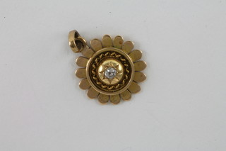 A Victorian gold pendant set a diamond
