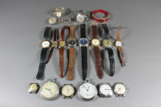 16 various wristwatches and 2 pocket watches