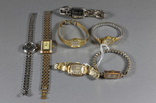 2  lady's gold cased wristwatches and a collection of other wristwatches