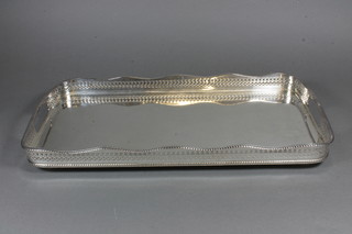 A rectangular silver plated bottle tray 18"