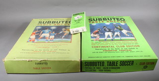 A Subbuteo table soccer club edition game together with 1 other club edition together with a Tottenham Hotspur team set, all  boxed