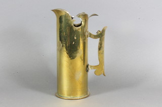 A Trench Art jug formed from a shell case, marked souvenir of Great War 1914-1918 9"