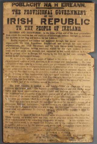 A reproduction poster for the Provisional Government of Irish Republic 27" x 18"