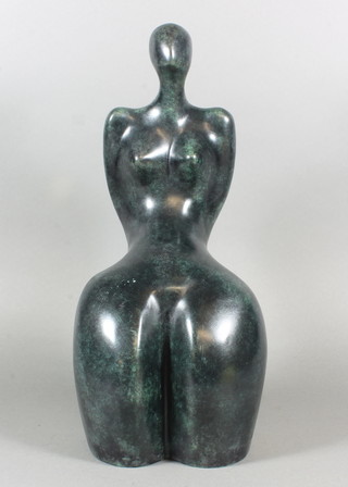 Philippe Jamin, French, contemporary, "La Femme Cambree" a  limited edition, no 1 of 8, bronze figural study, with foundry  mark, signed 14"  ILLUSTRATED