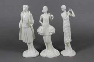 3 Royal Worcester The 20's Vogue Collection figures - Kitty,  Irene and Evie