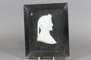 A carved stone profile bust of a classical gentleman 4" x 3"