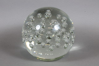 A large bubble glass dumpy paperweight 7"