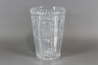 A cut glass vase 9.5"