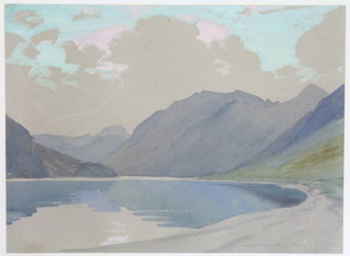 W Heaton Cooper, 20th Century British School watercolour, mountainous lake scene, signed to bottom right hand corner 11" x  15", the reverse with Medici Society label