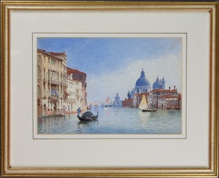 B Salviati, watercolour drawing, Venetian Canal Scene,  monogrammed to bottom left hand corner 6" x 9"