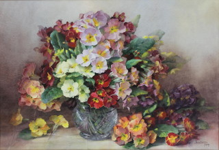Jack Carter, watercolour drawing "Polyanthus" signed and dated  1974, 13.5" x 20"
