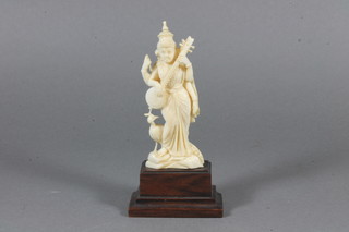 A carved ivory figure of an Eastern musician 4"