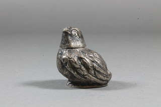 A Victorian silver pepperette in the form of a bird Chester 1899 by Samson Mordan & Co