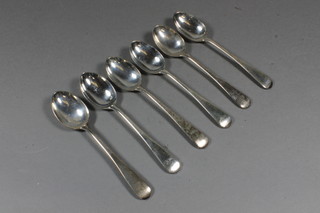 A matched set of 6 silver Old English pattern teaspoons, London  1912, 1913 and 1931 by Garrards 4 ozs