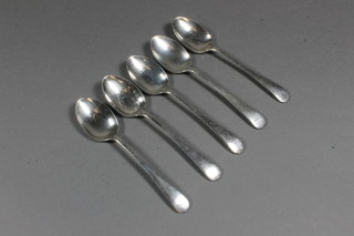 A set of 5 Old English pattern silver coffee spoons Sheffield 1927  2 ozs