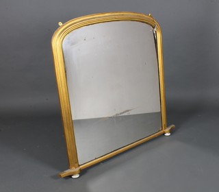 A Victorian arched shaped plate over mantel mirror contained in  a gilt frame 41"h x 45"w