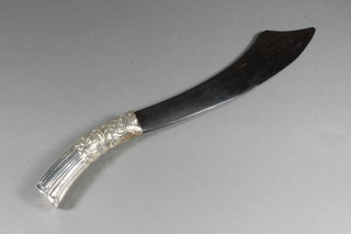 A Victorian silver handled paper knife London 1888