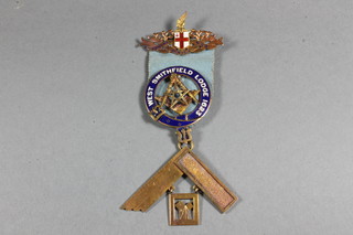 An 18ct gold and enamel Masonic Past Masters jewel West  Smithfield Lodge No.1623, approx. 47.4 grams