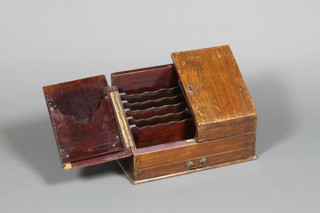 An Edwardian mahogany stationery box with 1 long drawer 15"