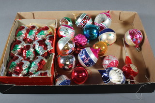 A collection of glass Christmas Tree baubles 