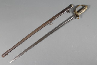 A Victorian infantry officer's sword with scabbard
