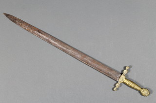 A Continental bandsmen style sword with 21.5" blade, the pommel marked GN