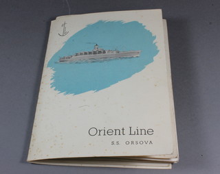 Of maritime interest, 2 1950's Orient Line menus together with a collection of other menus