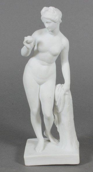 A Bing & Grondahl Parian figure of a standing classical lady  with apple, base marked BG, 6"  