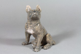 A Royal Copenhagen figure of a seated French bulldog 7"  