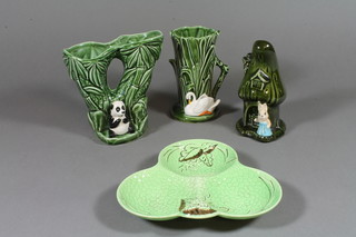 3 Sylvac spill vases and a dish