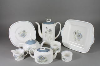 A Wedgwood Susie Cooper design Glen Mist 20 piece coffee service and 3 items of glassware